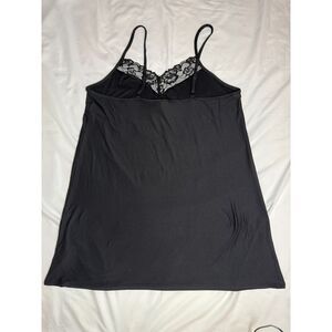 Joyspun black lace front knit chemise